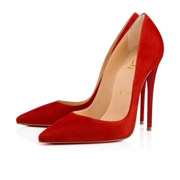 Christian Louboutin Red Suede So Kate 120mm Pumps SZ 37 - Picture 1 of 8